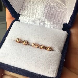 14k Solid Rose Gold Ball Stud Earrings - 3mm, lot of 5